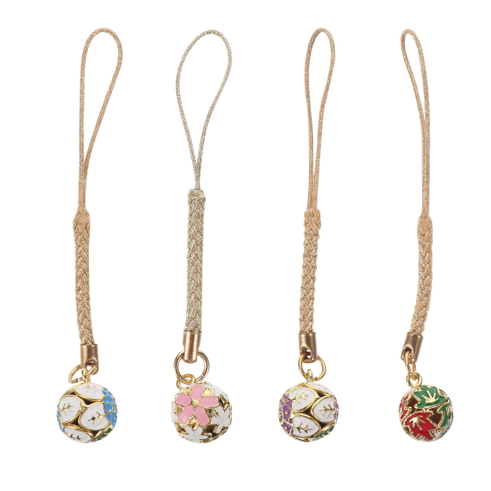 Hemobllo 4-Pack Christmas Jingle Bell Phone Charms - Cute Hanging Bell Straps for Smartphones, Cameras, Backpacks & Purses (Random Styles) - Perfect Holiday Gift & Festive Accessory for Christmas Decorations