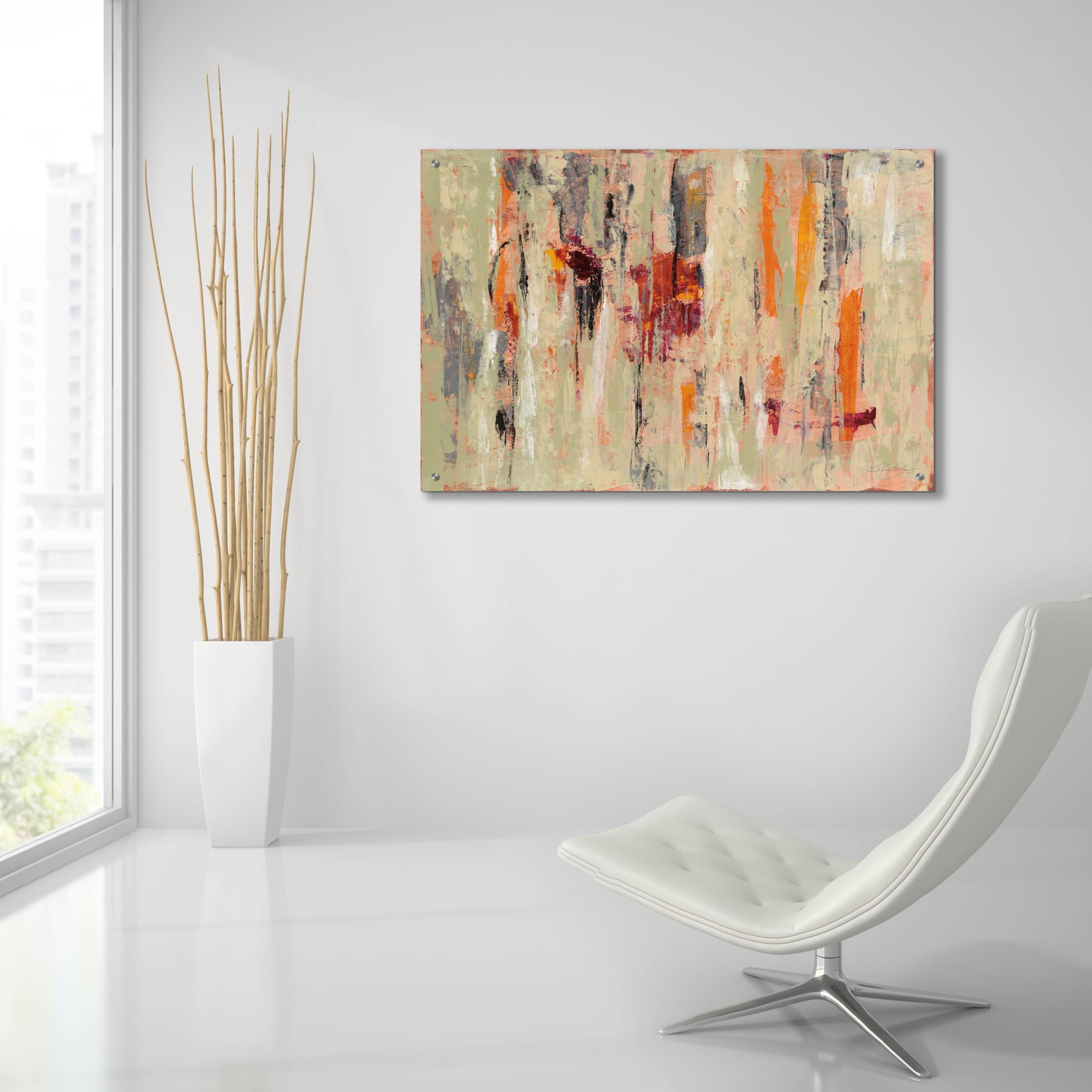 Epic Art 'Graffiti Wall I' by Silvia Vassileva - Modern Acrylic Glass Wall Art Painting 36x24 Inches - Perfect for Living Room, Bedroom & Office Decor