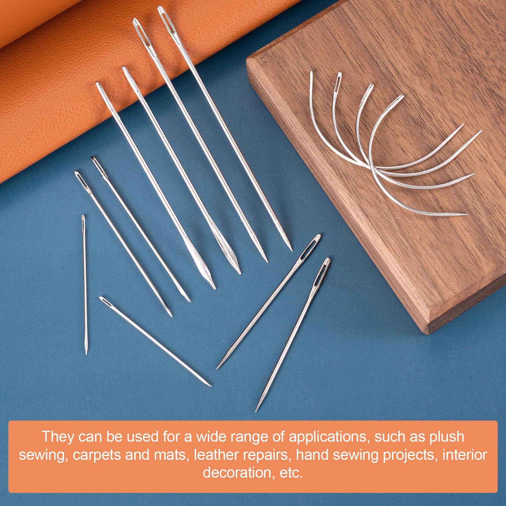 **Pndeyo 42-Piece Heavy Duty Leather Sewing Needles Kit – Curved Hand Needles for Upholstery, Leather Craft, Carpet & Canvas Repair – Perfect for DIY, Furniture Repair & Crafting Projects**