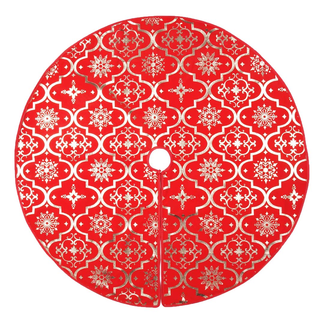 48 Inch Red Christmas Tree Skirt with Matching Stockings - Holiday Decor for Christmas & Halloween - Poise3EHome Tree Skirt for Festive Home Decorations (Perfect for Living Room, Fireplace & Party Settings)