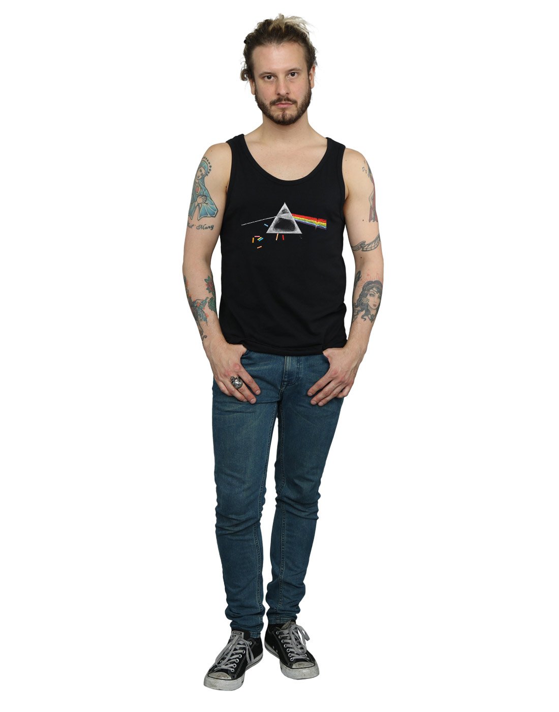 Pink Floyd Men's Graphic Chalk Prism Tank Top - Vintage Band Tee for Concerts & Casual Wear - 100% Cotton Lightweight Summer Shirt
