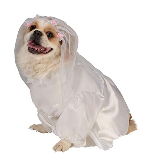 Fun World Bride Dog Costume - Adorable Wedding Pet Outfit for Small & Medium Dogs - Perfect for Halloween, Cosplay & Special Occasions