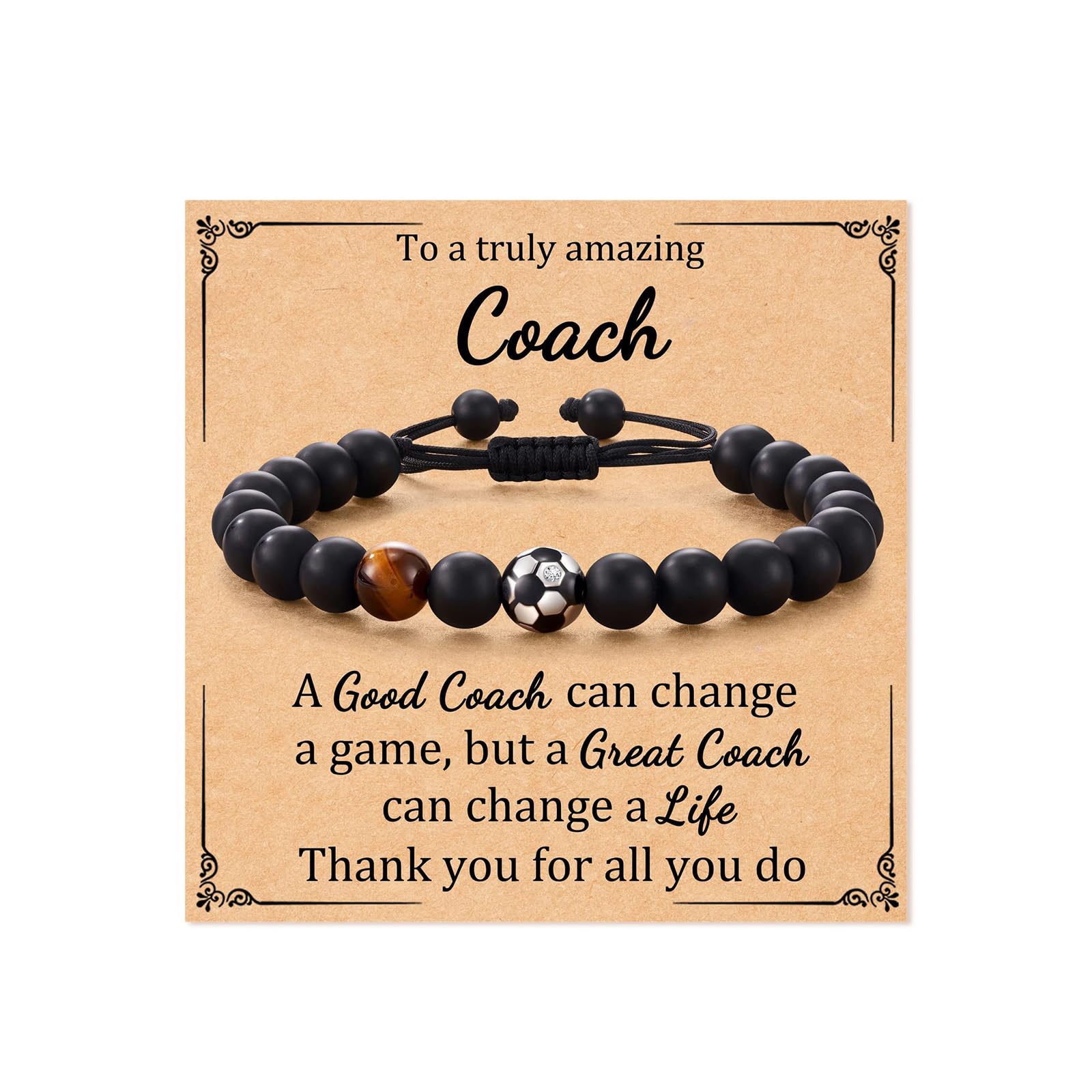 Graduation Bracelet for Son - Tiger Eye Football Baseball Soccer Sports Bracelet for Boys, Men, Dad, Grandpa, Boyfriend | Thoughtful Gift for Graduation, Birthday, Father's Day | Perfect for Sports Lovers & Special Occasions