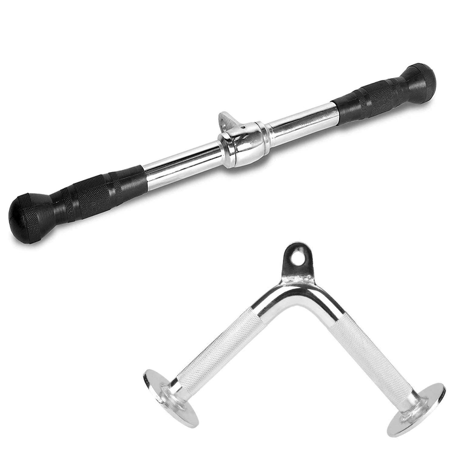 FITNESS MANIAC Tricep Rope Cable Attachment - Heavy Duty LAT Pull Down Bar for Home Gym Workout Equipment | Perfect for Strength Training & Muscle Building Exercises