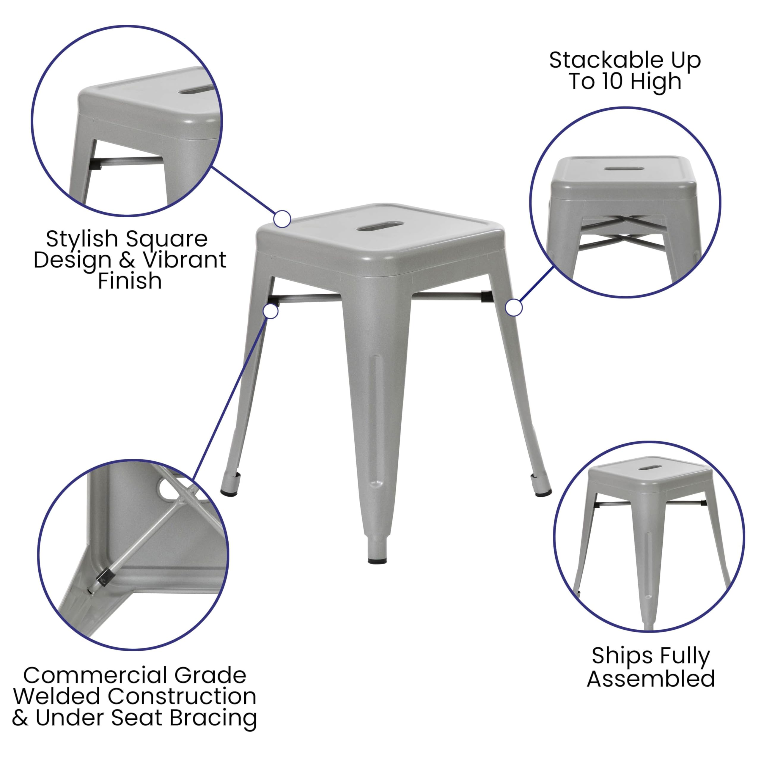 Merrick Lane Sloane Dining Stools Set of 4 - 18