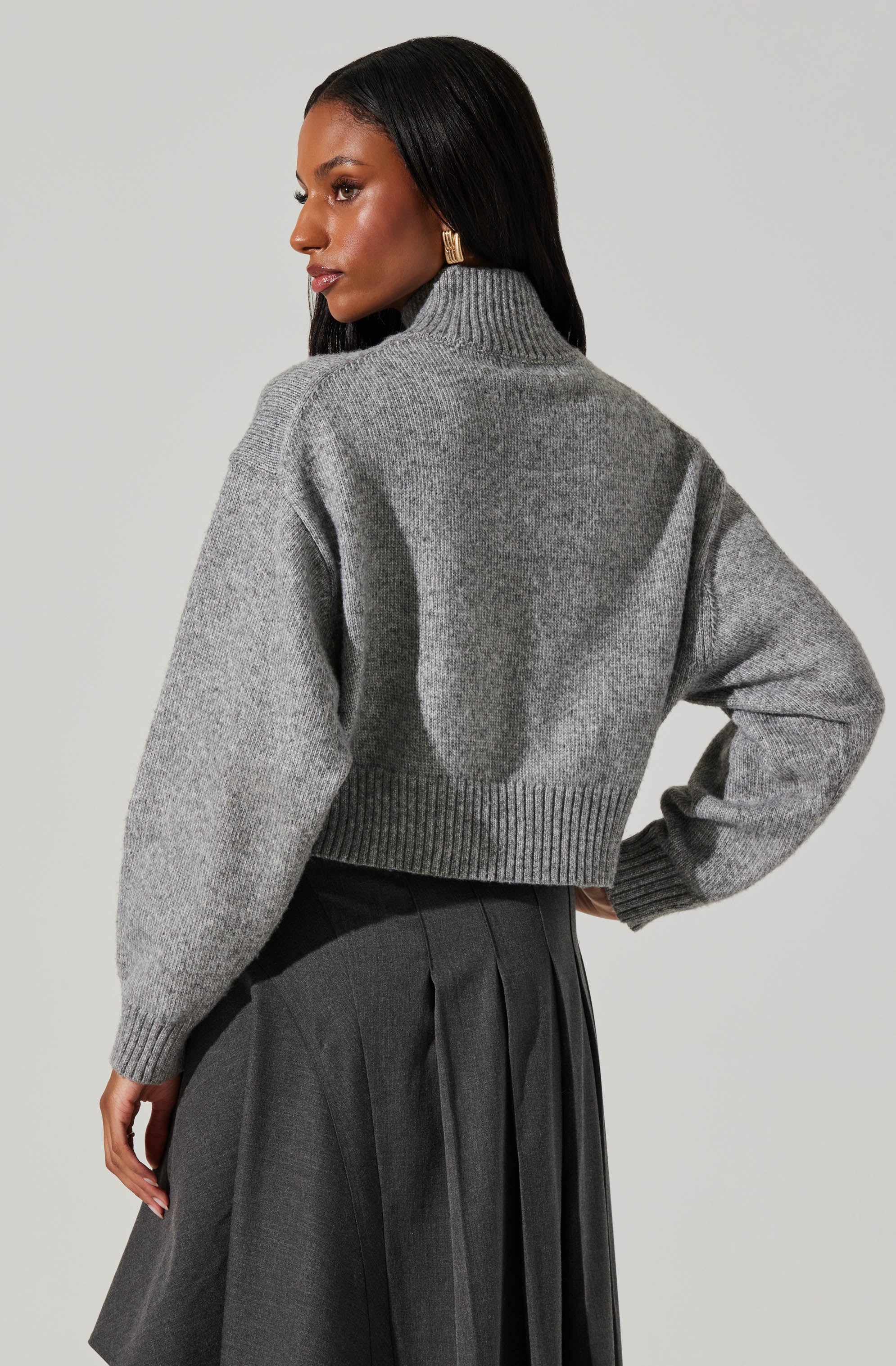 Fiala Women's Mock Neck Sweater - Soft Knit Pullover for Fall & Winter - Cozy Casual Wear for Work, Travel & Everyday Outfits