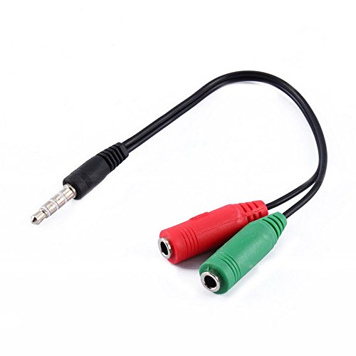 3.5mm Stereo Splitter Audio to Mic Headset Jack Adapter - Dual Headphone & Microphone Connector for Smartphones, PC, Laptop - Perfect for Gaming, Online Meetings & Music Sharing - by axGear