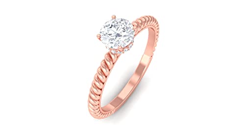 1/4 CT Certified Moissanite Solitaire Ring for Women - 14K Solid Gold Minimalist Engagement Wedding Band - Perfect for Proposals, Anniversaries & Everyday Elegance