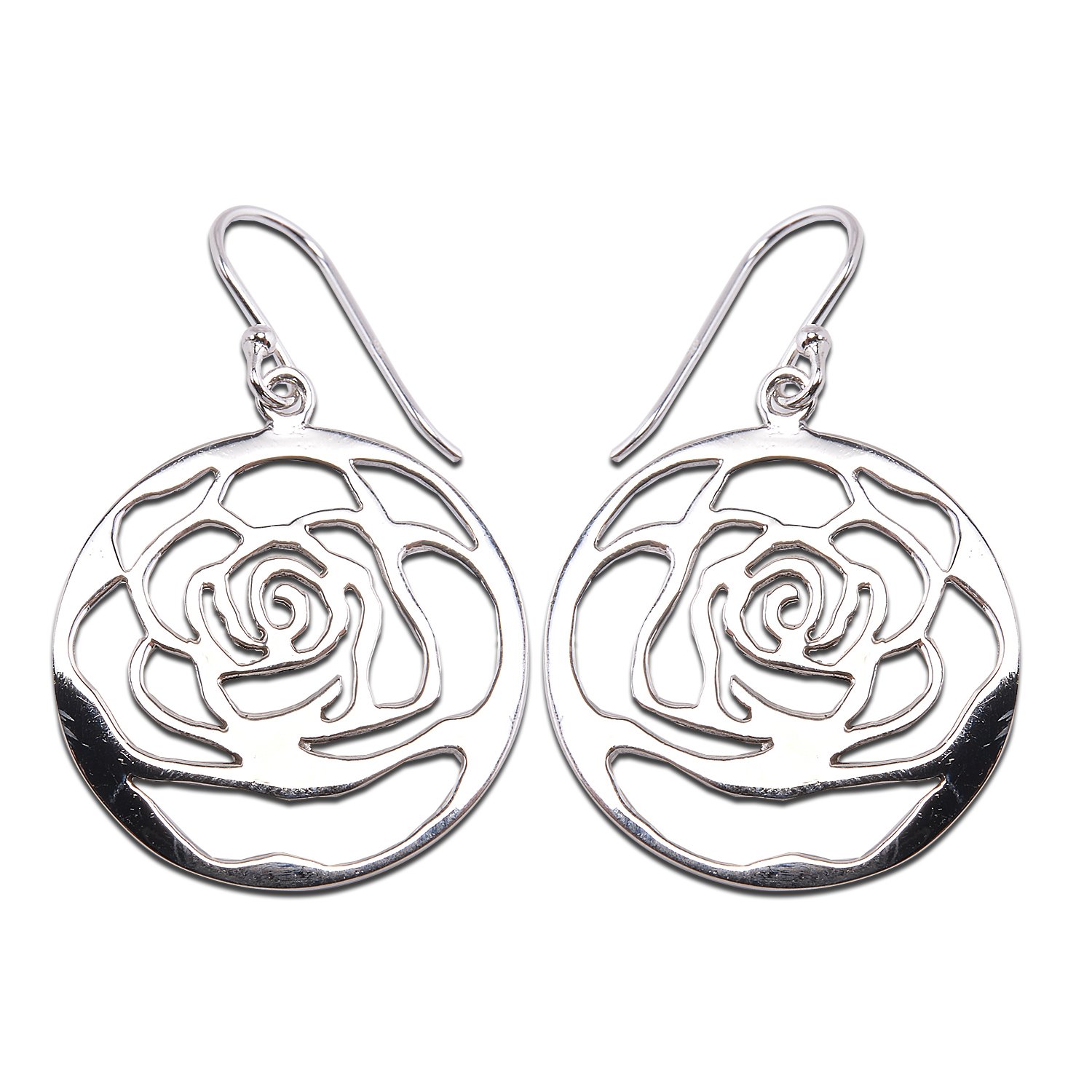 925 Sterling Silver Rose Flower Earrings - Thai Inspired Handmade Jewelry for Women, Gift for Her - Perfect for Weddings, Parties & Special Occasions
