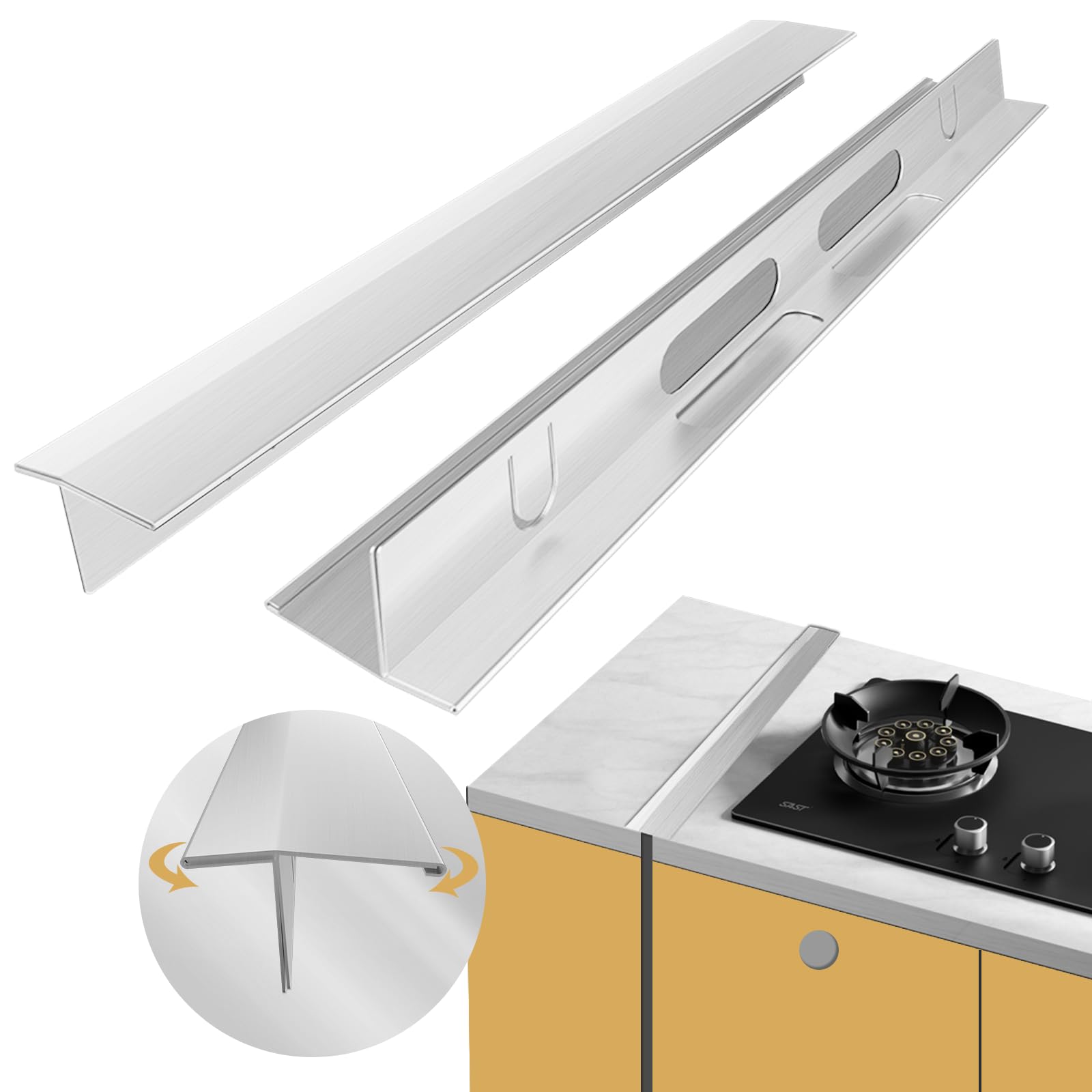 Stainless Steel Stove Gap Cover 2 Pack, 13.8