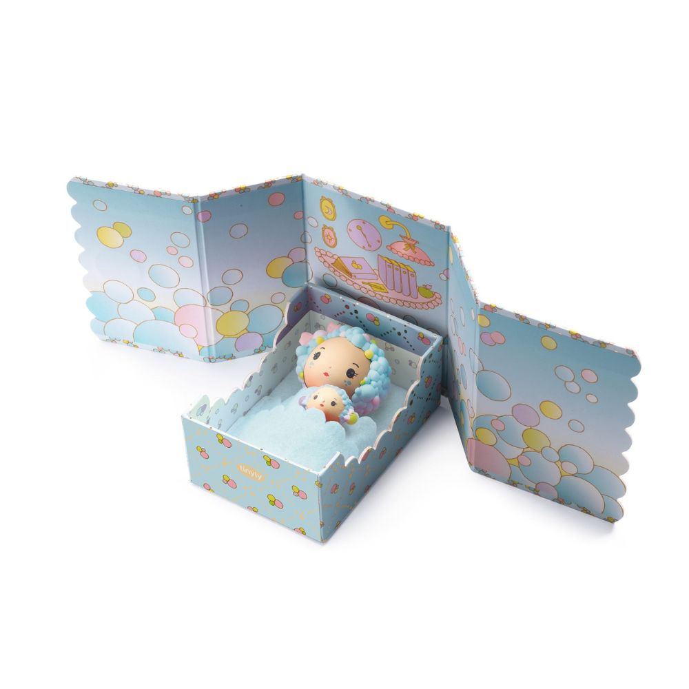 Djeco Tinyly Blue Tiny Room - Miniature Dollhouse for Kids | Creative Playroom Decor | Perfect for Pretend Play & Collectibles