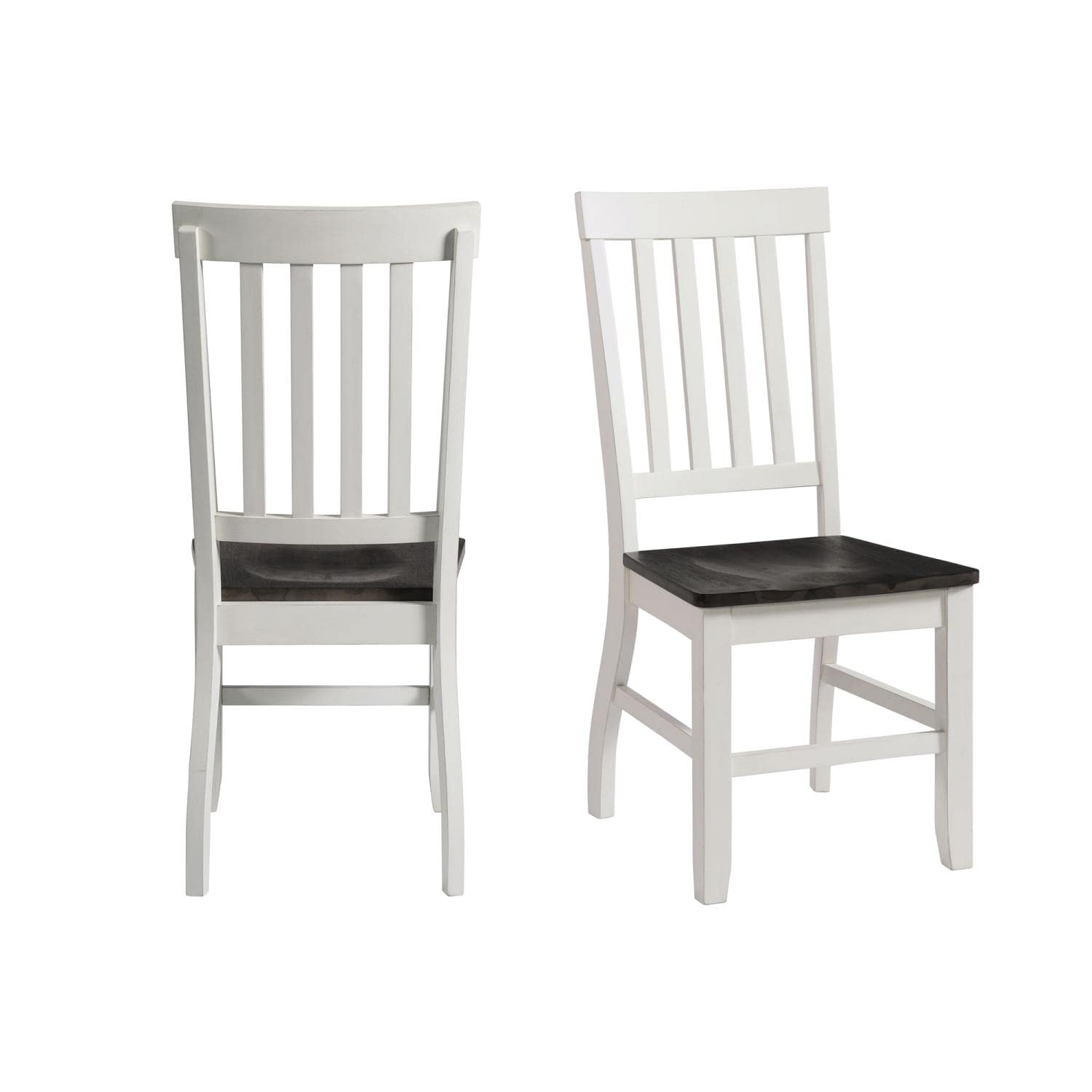 Picket House Furnishings Jamison Two Tone Side Chair in White (Set of 2) - Modern Dining Room Chairs for Kitchen, Breakfast Nook & Small Space Decor