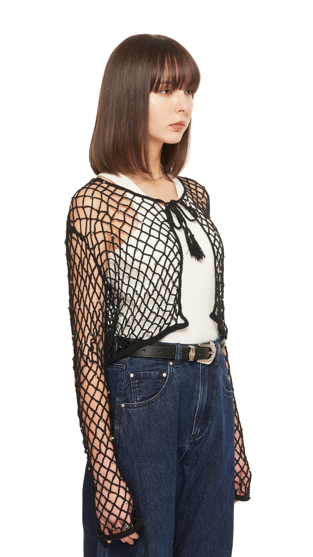 Beaded Crochet Cardigan Women's Boho Lace Knit Sweater - Perfect for Spring/Summer Beach Cover-Up, Festival Outfits & Casual Layering