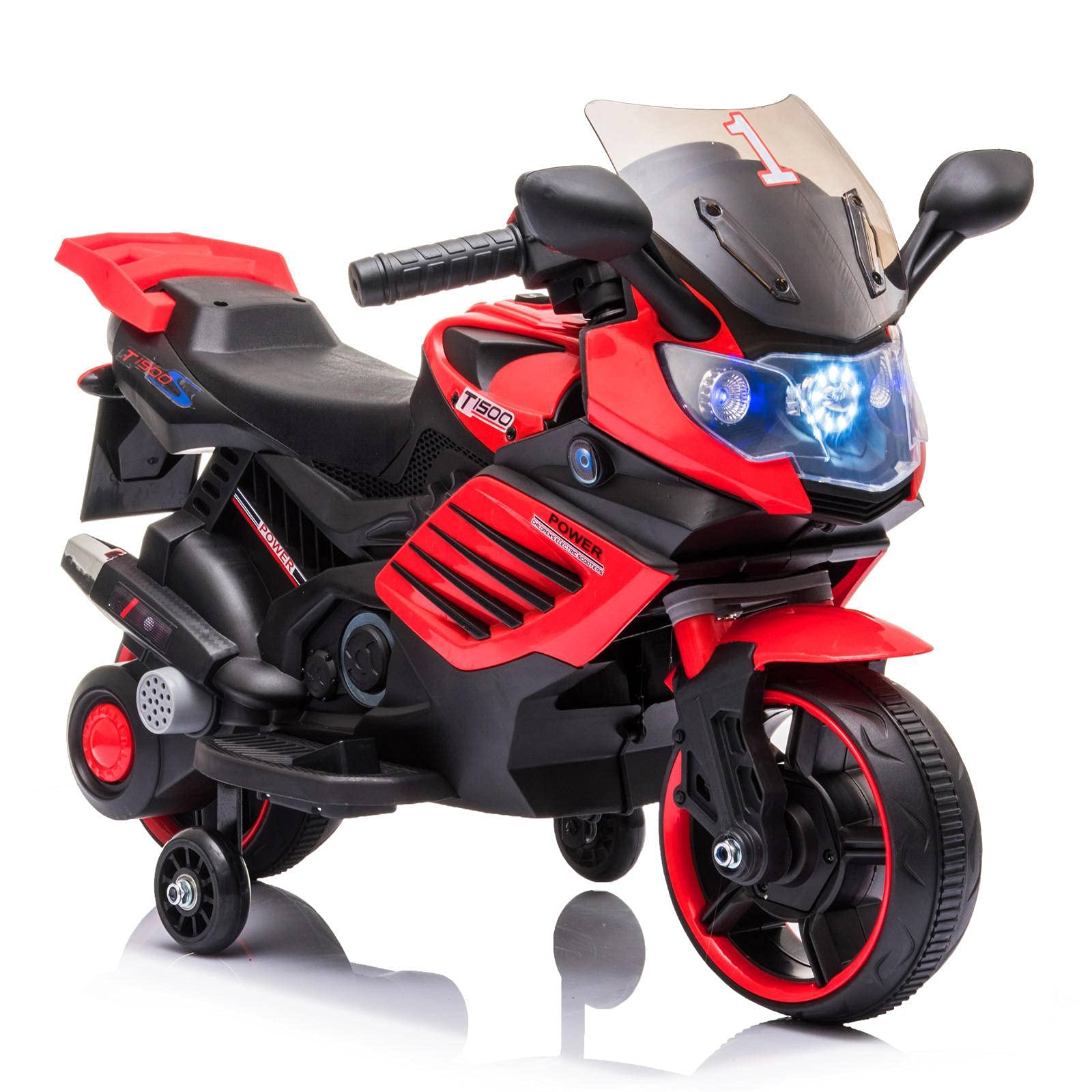 NC Single Drive 6V 4.5AH Kids Electric Motorcycle - No Remote Control, Red Ride-On Toy for Boys & Girls - Perfect for Indoor Play and Outdoor Backyard Fun