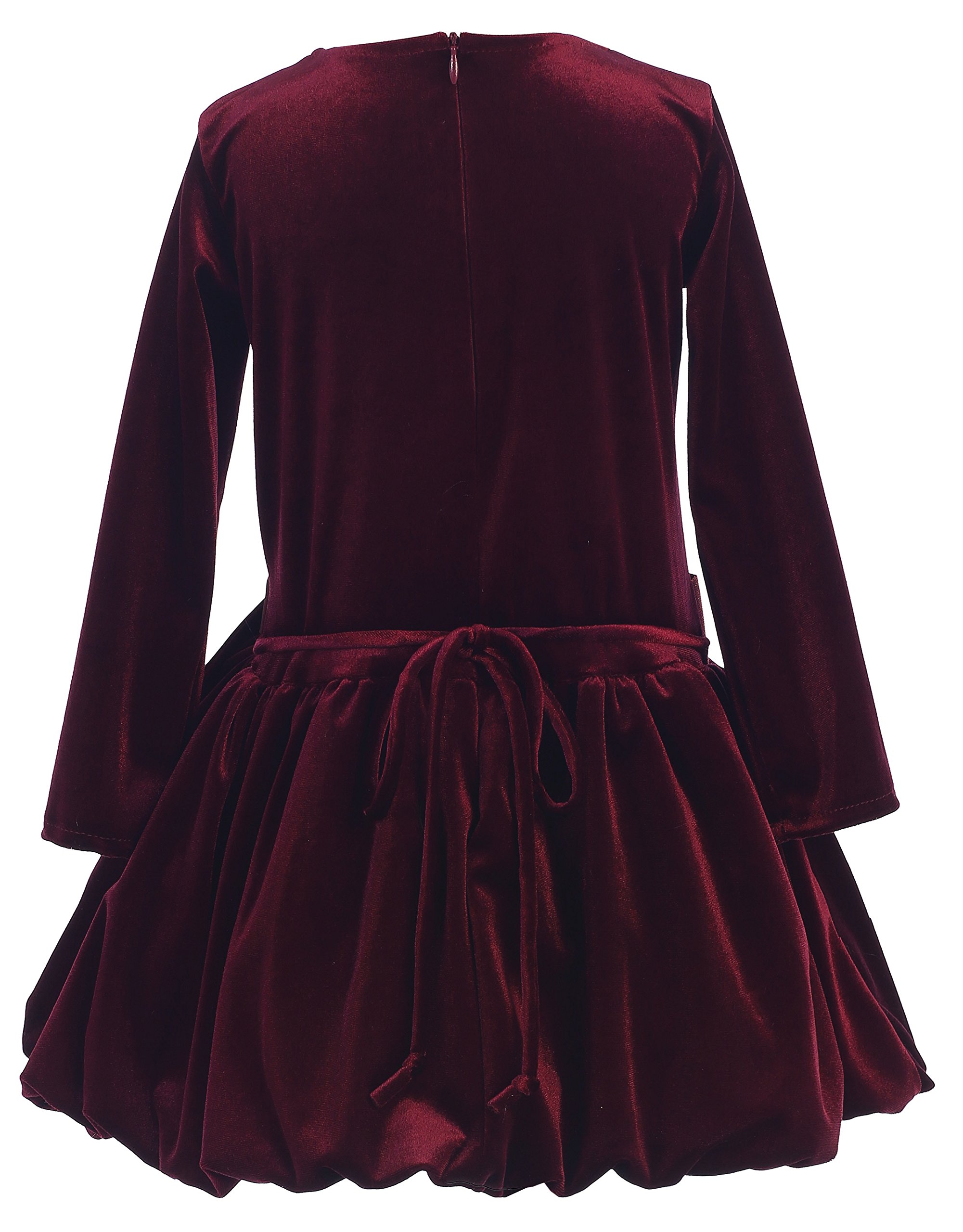 Girls Holiday Christmas Velvet Bubble Dress - Stretchy & Comfortable Fall Party Dress for Kids, Toddler, and Baby Girls - Perfect for Holiday Parties, Family Gatherings, and Christmas Photos