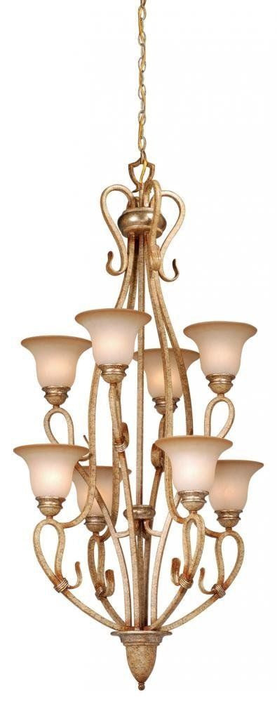Vaxcel Lighting BE CHU008 CA Berkeley Collection 8-Light Chandelier in Corinthian Patina Finish - Elegant Dining Room & Foyer Lighting for Modern Homes
