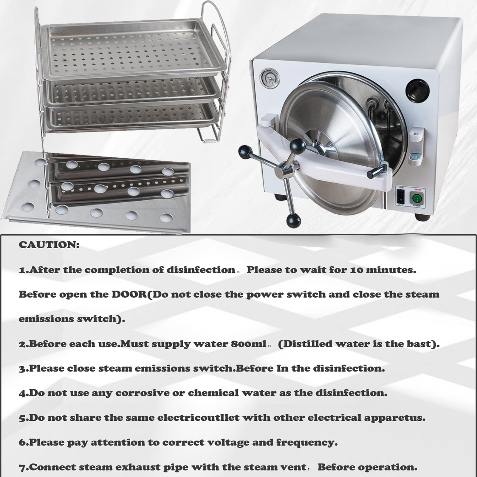 18L Steam Autoclave Sterilizer Machine - 900W Laboratory Autoclave with Safety Lock for Medical, Dental & Beauty Tools | Perfect for Clinic, Hospital & Tattoo Studio Use