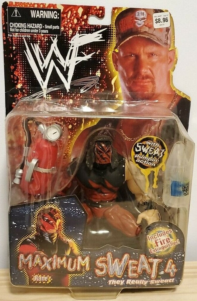 1999 WWF Jakks Pacific Maximum Sweat Series 4 Kane Action Figure - Rare Collectible Wrestling Toy for Display & Nostalgic Fans