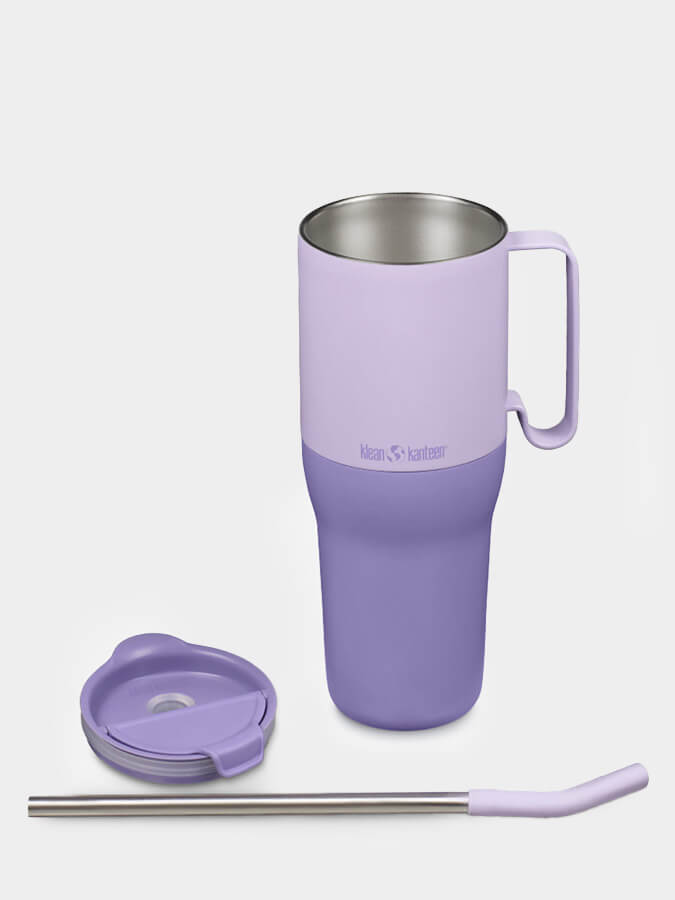 Klean Kanteen Rise 36oz (1065ml) Stainless Steel Tumbler with Straw Lid - Insulated Travel Mug for Hot & Cold Drinks, Perfect for Office, Gym, Hiking and Outdoor Activities