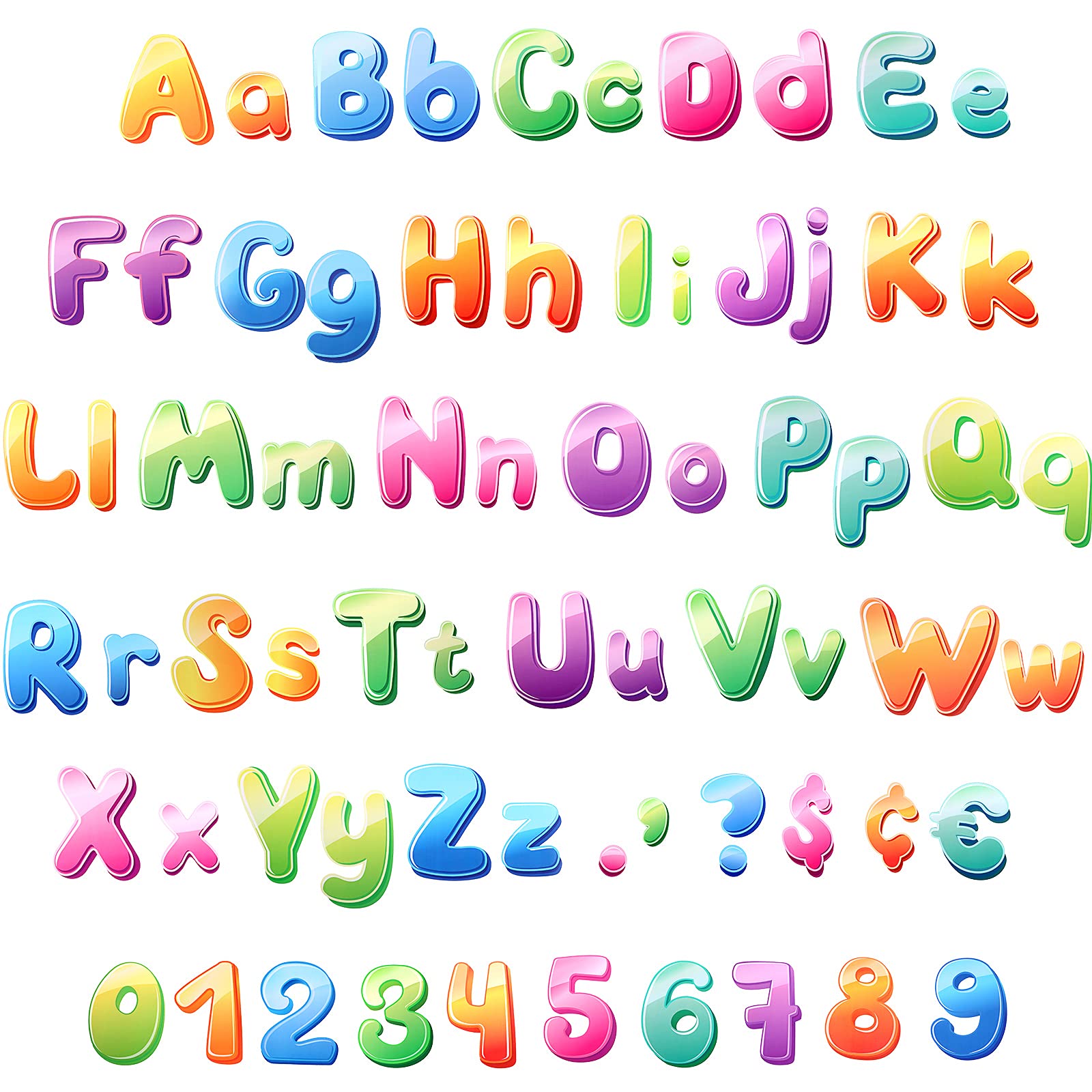 Tenare 134 Pcs 5 Inch Bulletin Board Letters - Colorful Alphabet Cutouts for Classroom Decor, Home Office, Party & School Bulletin Boards - Fresh Style Letter Set for DIY Projects & Wall Displays