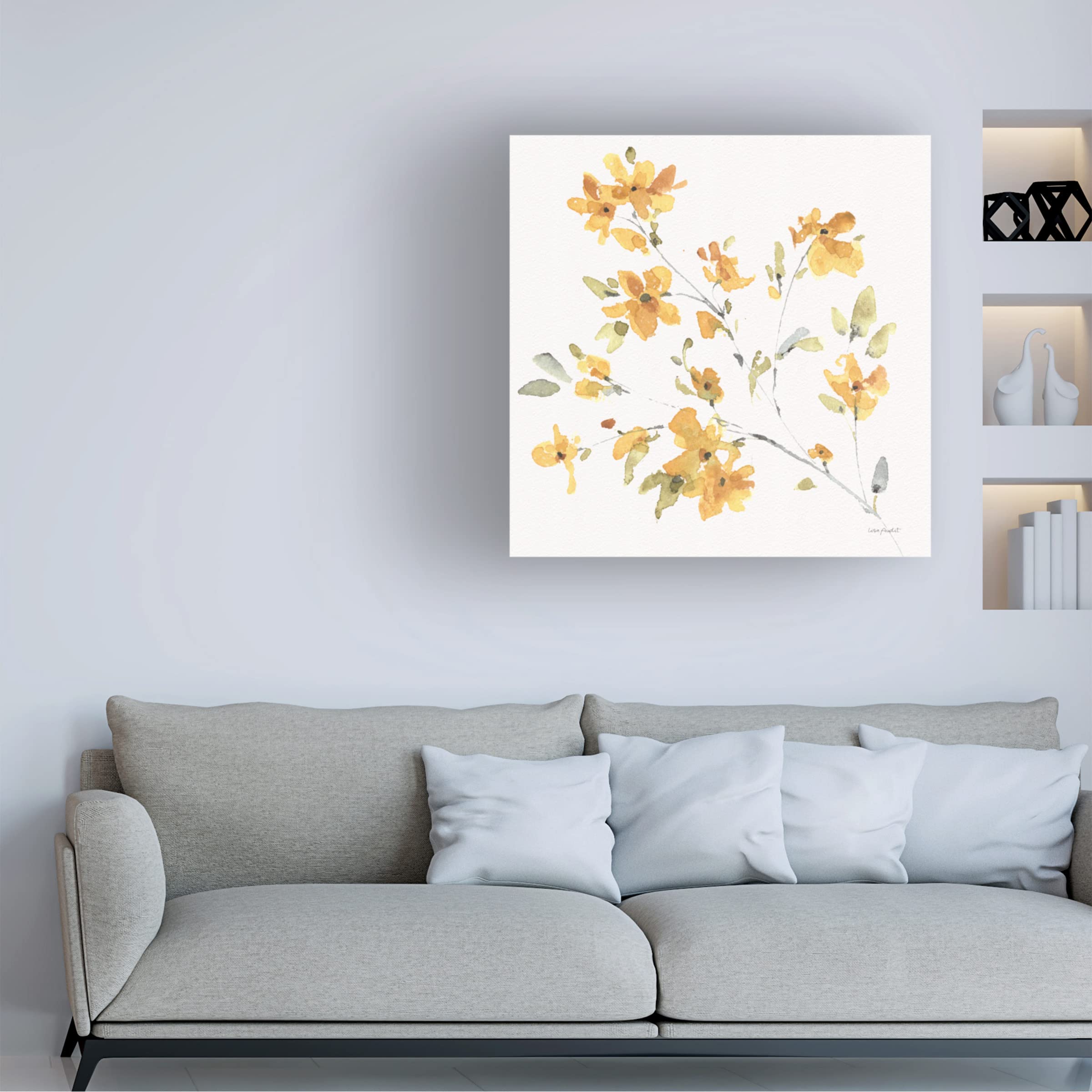 Lisa Audit 'Happy Yellow 05' Canvas Wall Art Print - Vibrant Yellow Abstract Painting for Living Room, Bedroom & Office Decor