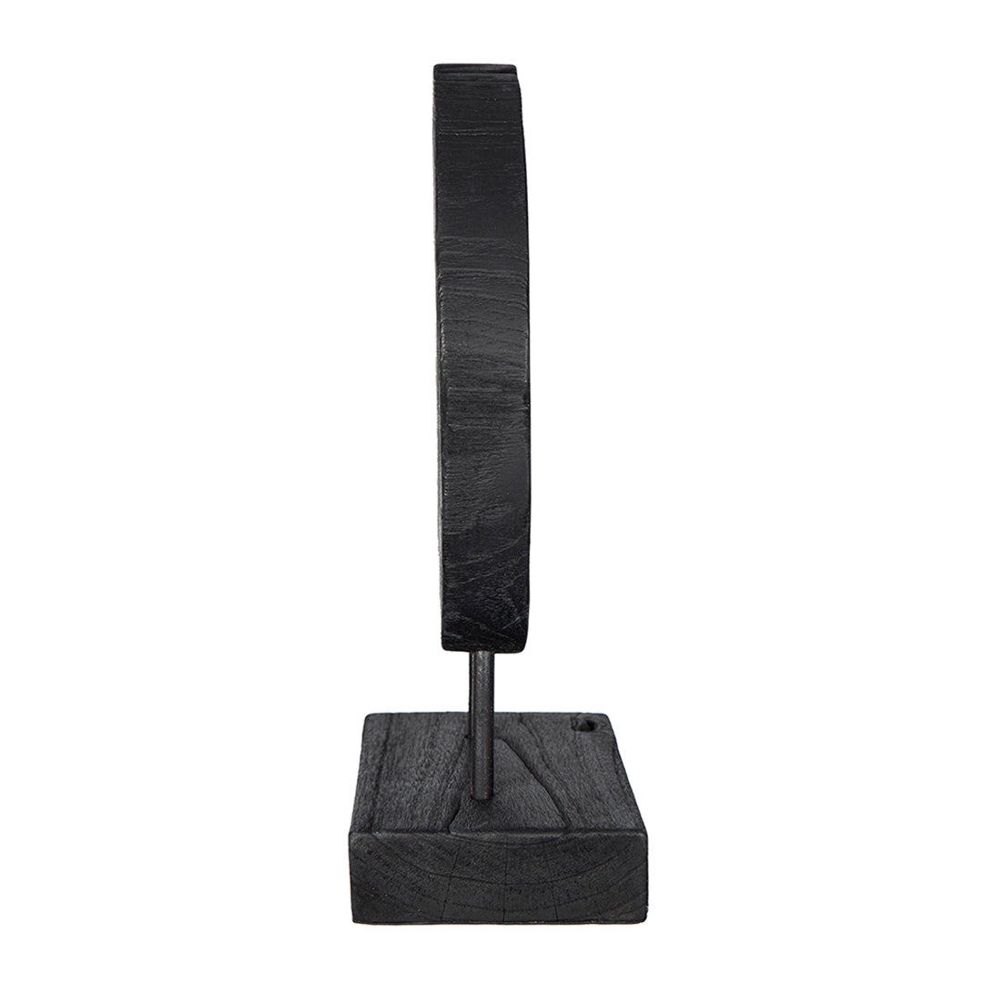 Handcrafted Black Teak Wood Sculpture - Elegant Home Decor Art Piece for Living Room, Office & Garden Display
