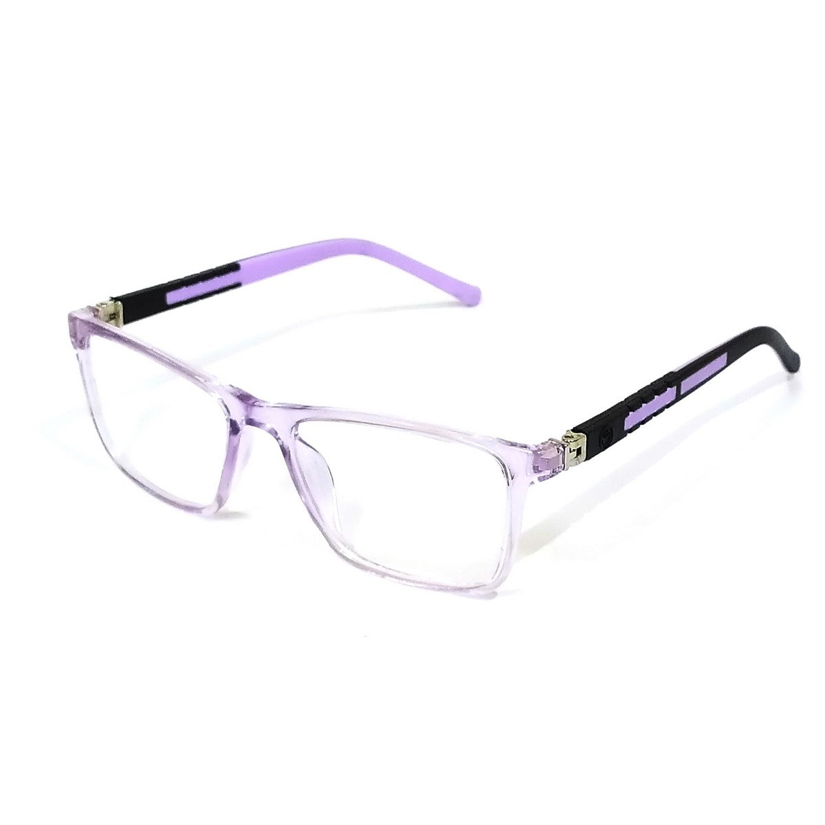 Square Transparent Purple Glasses for Kids 6-12 Years Old | Blue Light Blocking Computer Glasses | Perfect for Online Classes, Gaming & Screen Time Protection
