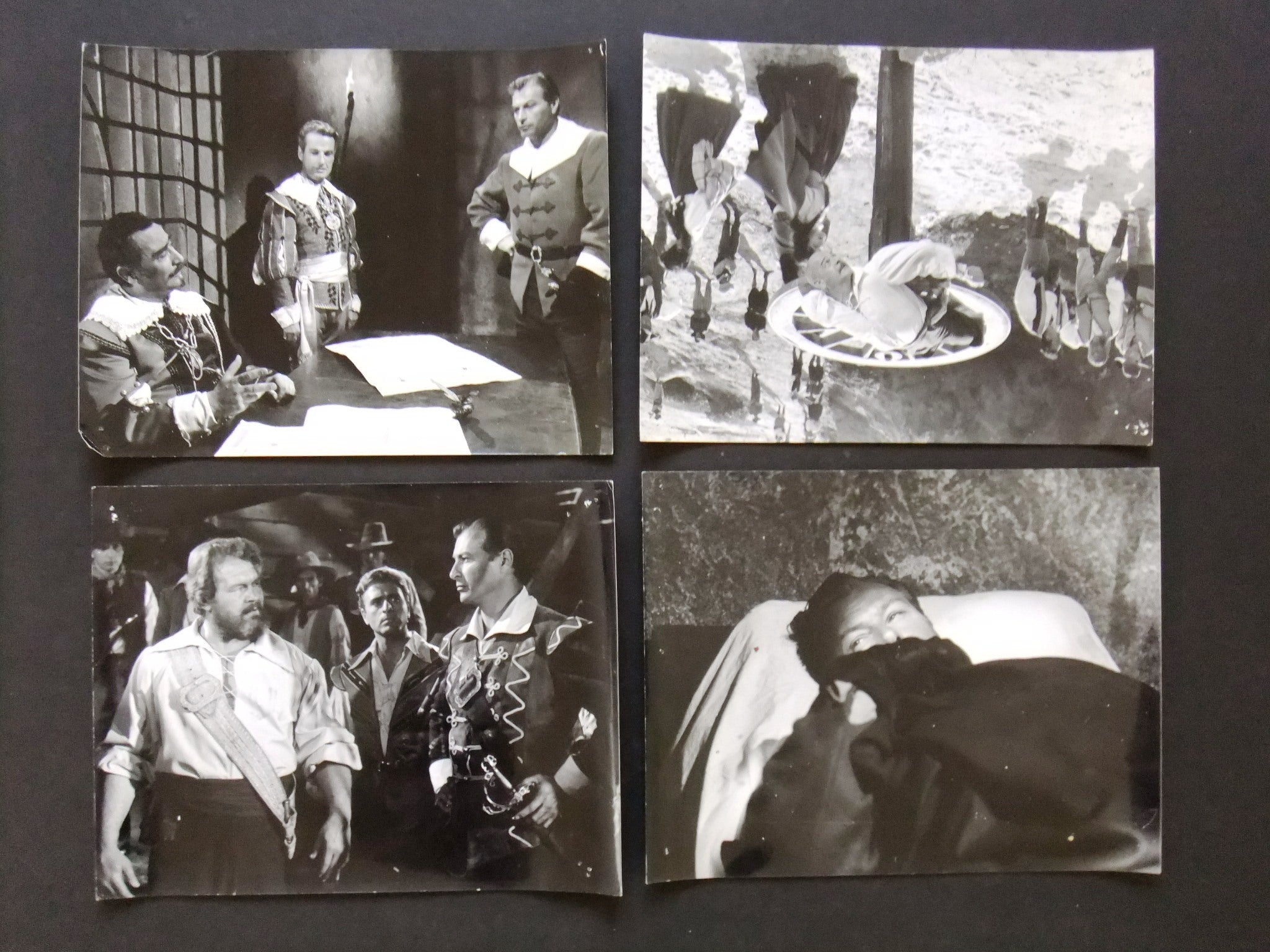 Vintage 1960s Italian Movie Photos - Secret of the Black Falcon (Lex Barker) - Set of 16 Collectible Film Memorabilia - Perfect for Movie Buffs, Home Decor & Vintage Collections