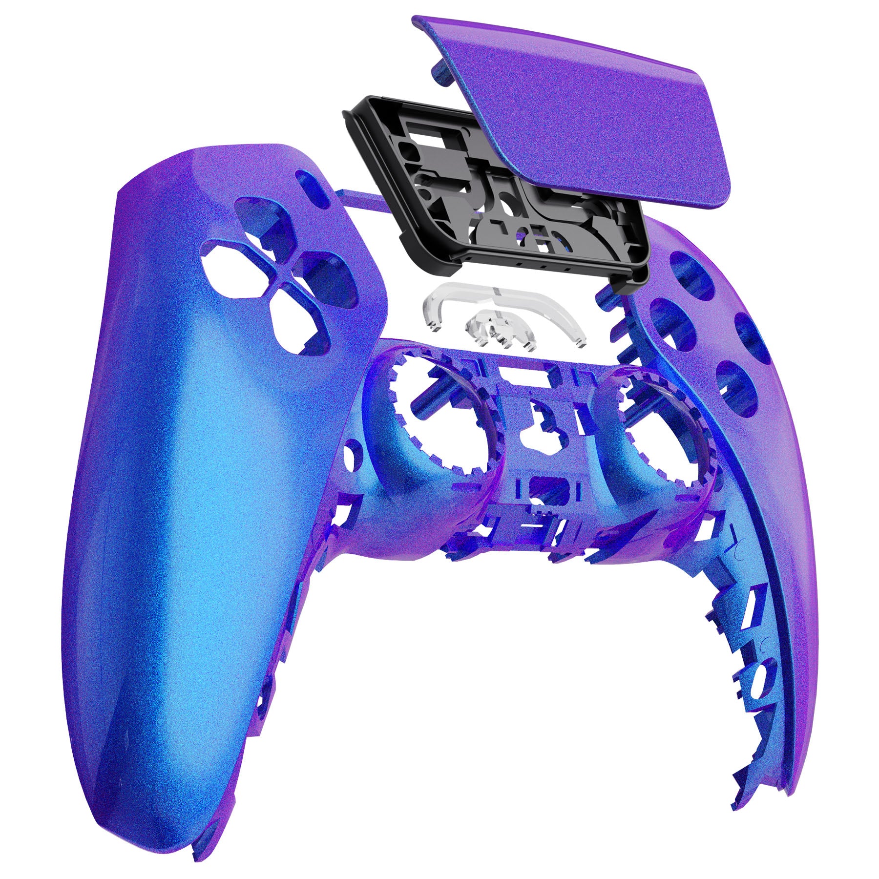 eXtremeRate Replacement Front Housing Shell with Touchpad for PS5 Controller BDM-010/020/030/040/050 - Chameleon Purple Blue | Custom Gaming Shell for Enhanced PS5 Controller Aesthetics & Comfort | Perfect for Gaming Enthusiasts & DIY Modders