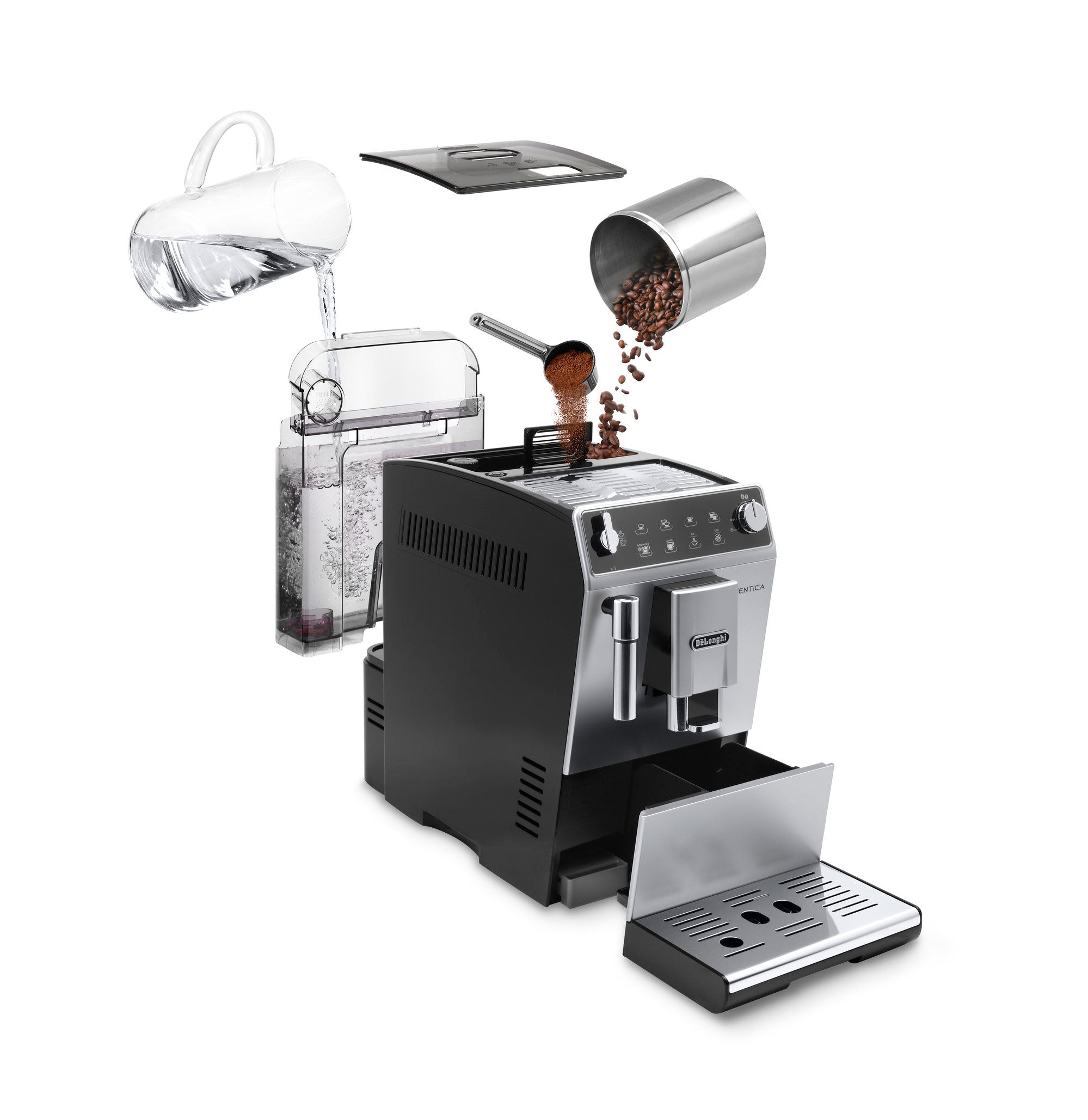 Delonghi Autentica ETAM29.510.SB Fully Automatic Espresso Coffee Machine with Built-in Grinder - Perfect for Home, Office & Coffee Lovers