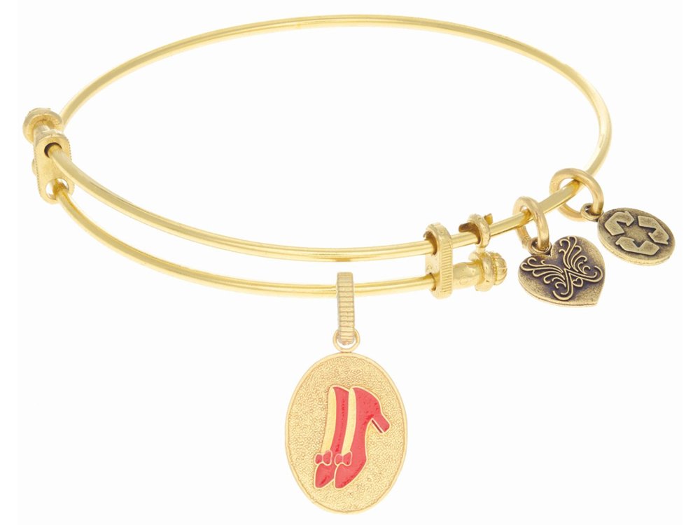 Red Slipper Expandable Bangle Bracelet in Brass - Elegant Adjustable Jewelry for Women, Perfect for Parties, Weddings & Everyday Wear