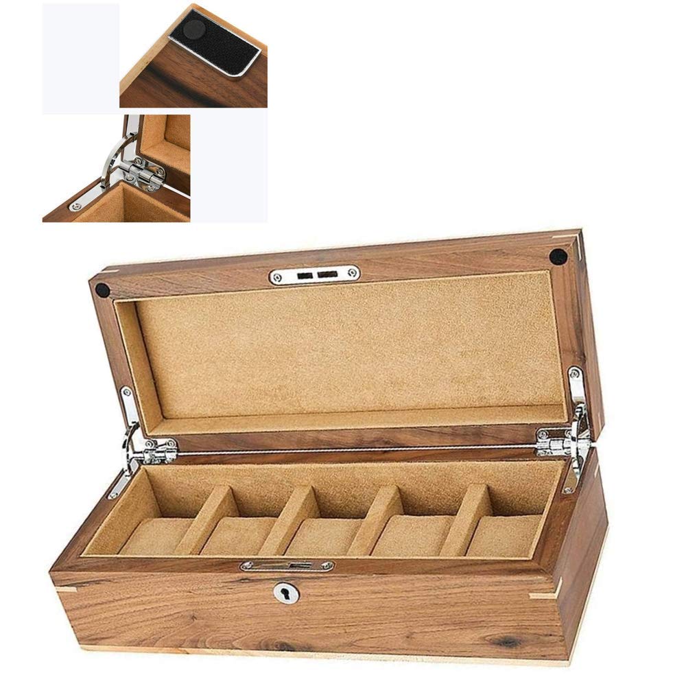 FMOGG Wood Watch Box - Personalized for Men & Women - Large Watch Holder for Home & Travel