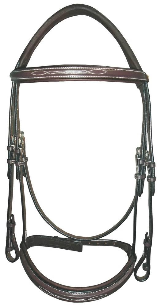 Henri de Rivel Mono Crown Bridle with Padded Wide Noseband - Premium Equestrian Horse Riding Equipment for Dressage & Show Jumping | Comfort Fit for Training & Competition