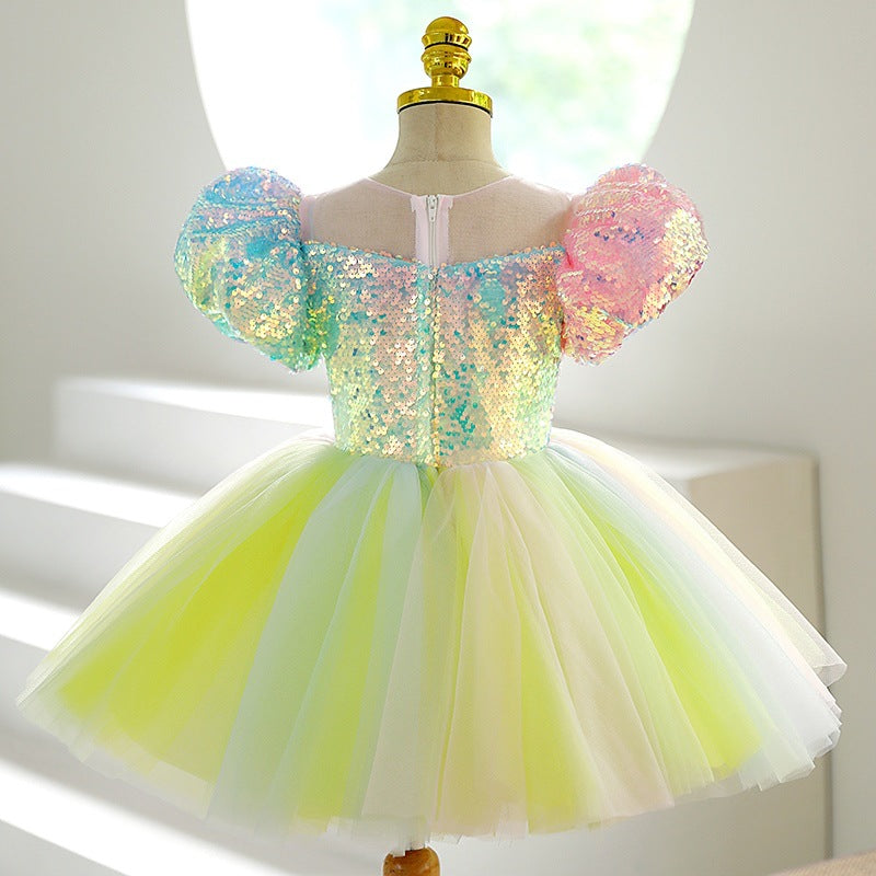 Rainbow Princess Birthday Dress for Baby Girls | Toddler Christmas Party Gown | Perfect for Birthday Celebrations, Holiday Photos & Special Occasions