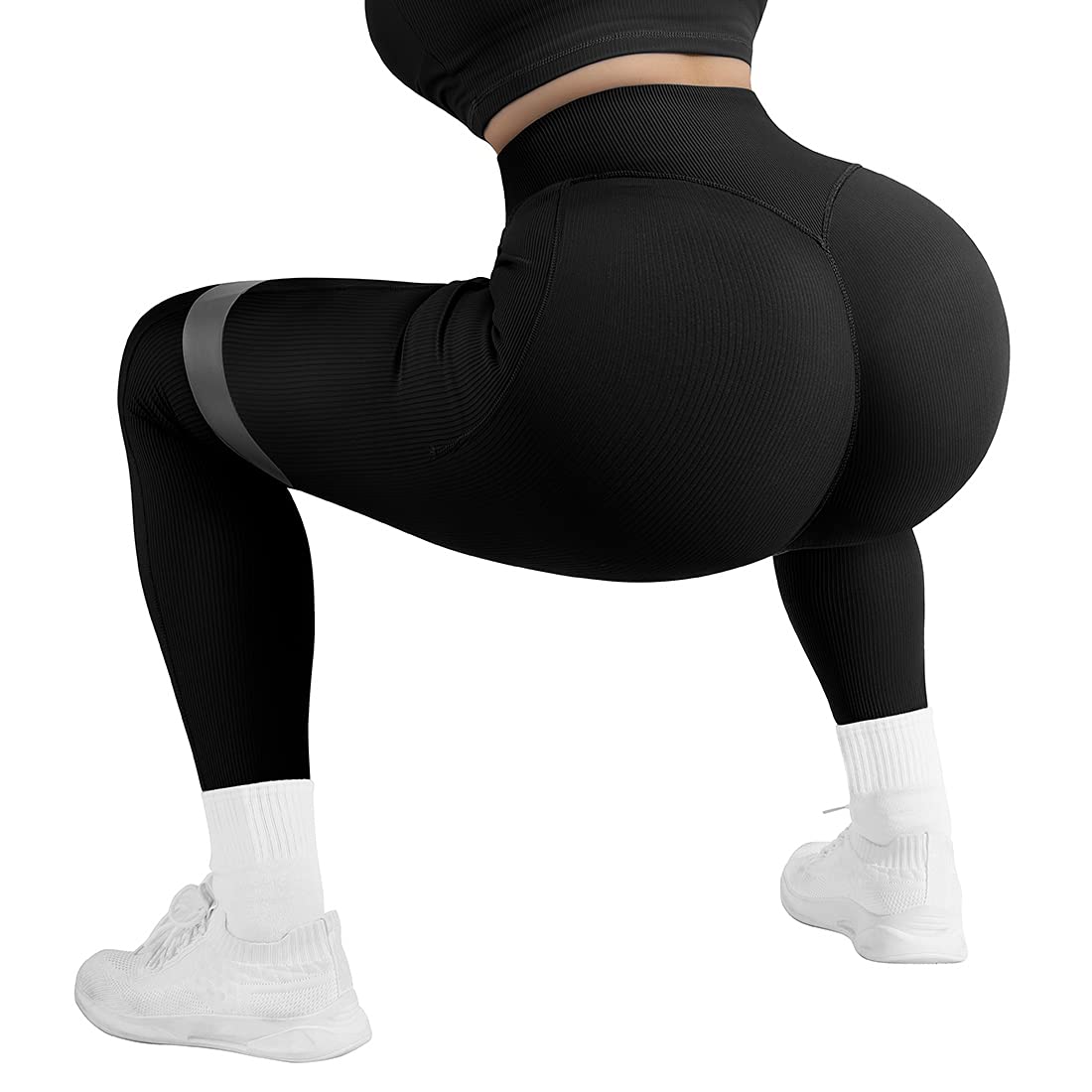 SUUKSESS Women's High Waisted Ribbed Seamless Yoga Pants - Workout Leggings for Gym, Running & Lounge Wear - Stretchy Comfortable Tummy Control Activewear
