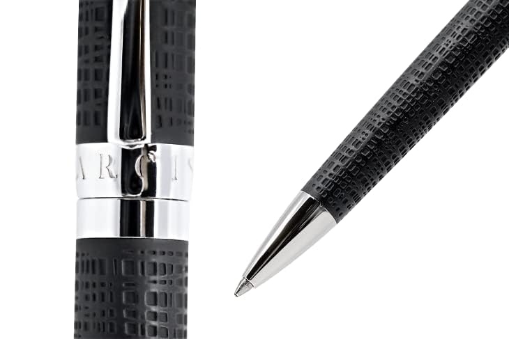 Premium ARCIS Radial Black Ballpoint Pen - Executive Luxury Pen in Black & Silver for Smooth Writing | No Bleed Ink | Ideal for Business Signatures, Journaling & Note Taking | High-End Office & Gift Writing Supplies