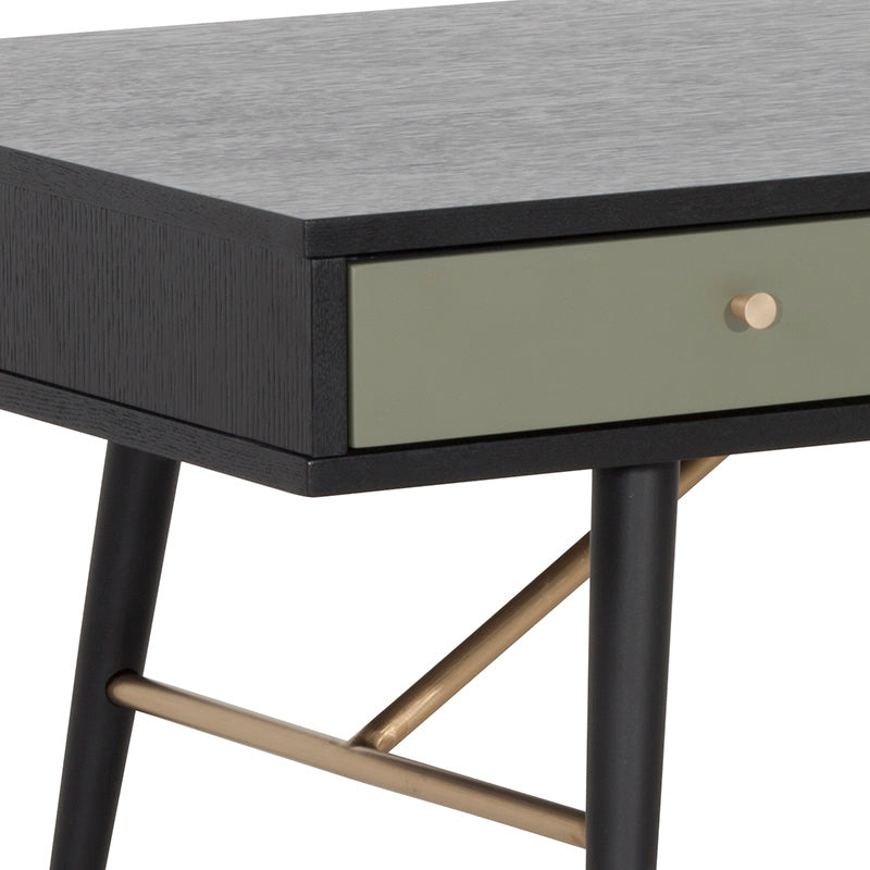 OMARI 117cm Black & Green Oak Coffee Table - Modern Living Room Furniture for Home Decor & Relaxation