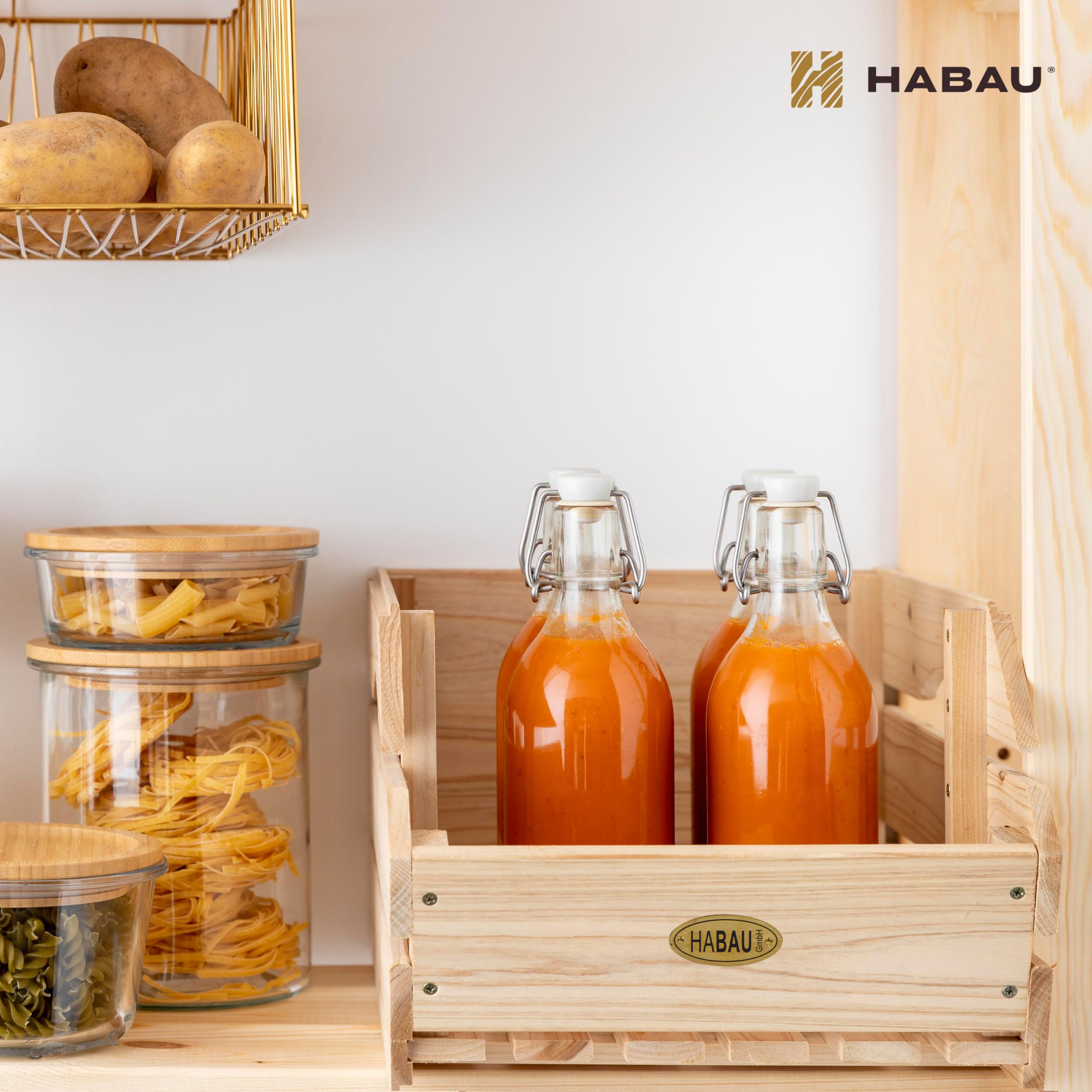 Stackable Wooden Potato Onion Storage Bins - 3-Piece Set for Kitchen Pantry Organization, Perfect for Storing Fruits and Vegetables - Ideal for Home, Restaurant, and Grocery Store Use