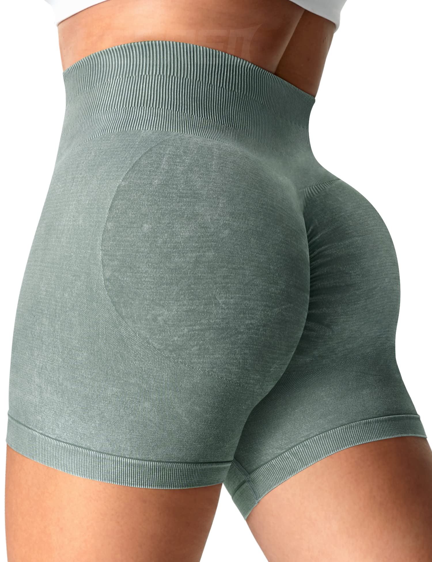 YEOREO Women's High Waisted Seamless Scrunch Workout Shorts - Booty Lifting Gym Yoga Shorts for Running, Cycling & Fitness Training