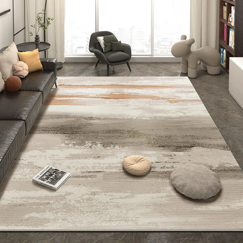 Modern Geometric Velvet Waterproof Area Rug - Non-Slip Soft Living Room Carpet for Bedroom, Nursery & High Traffic Areas - Easy Clean Home Decor Floor Mat