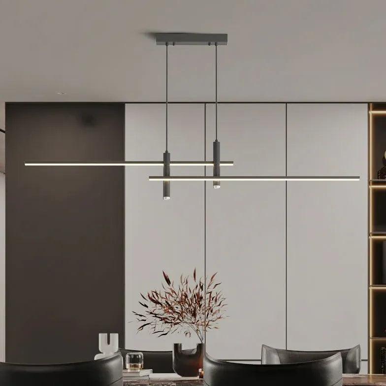 Modern Symmetrical LED Light Bars - Adjustable Dining Room Pendant Lighting Fixture for Kitchen Island, Breakfast Nook & Contemporary Home Decor