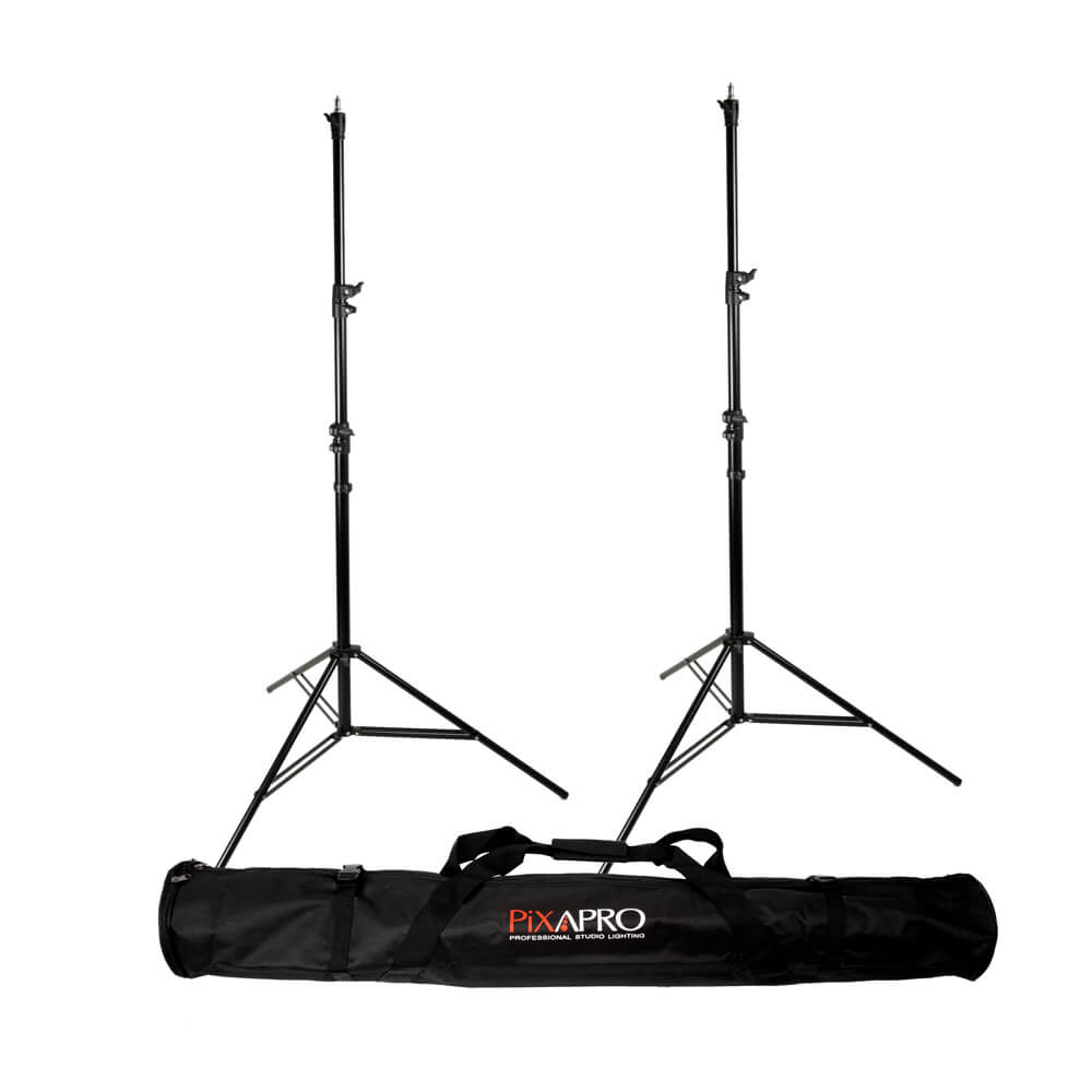 2-Pack 300cm Portable Light Stand Kit with Carrying Bag - Perfect for Photography, Videography, and Studio Lighting Setups