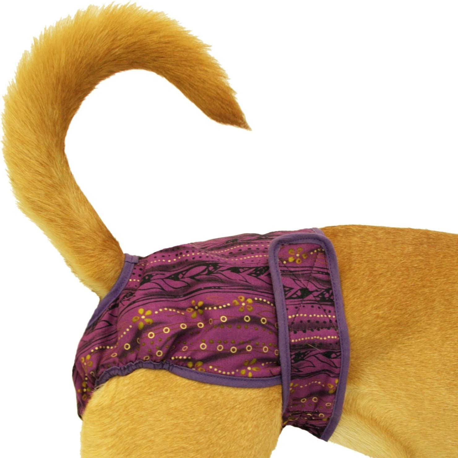 Washable Dog Diaper for Small Dogs - Batik Print - Reusable Pet Diapers for Female Dogs - Perfect for House Training, Incontinence & Travel