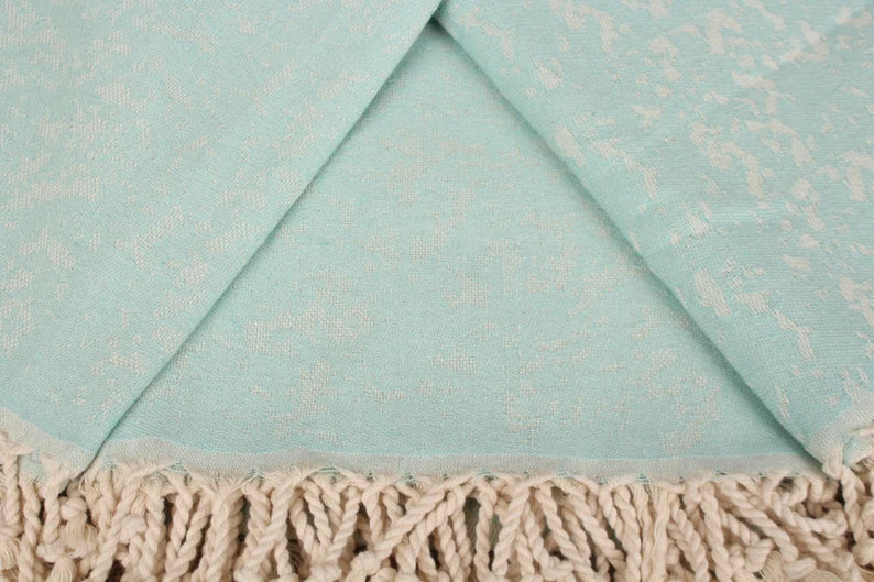 Premium Mint Green Turtle Print Turkish Beach Towel - Large, Soft & Absorbent for Pool, Sand & Sunbathing - Perfect Summer Vacation Accessory