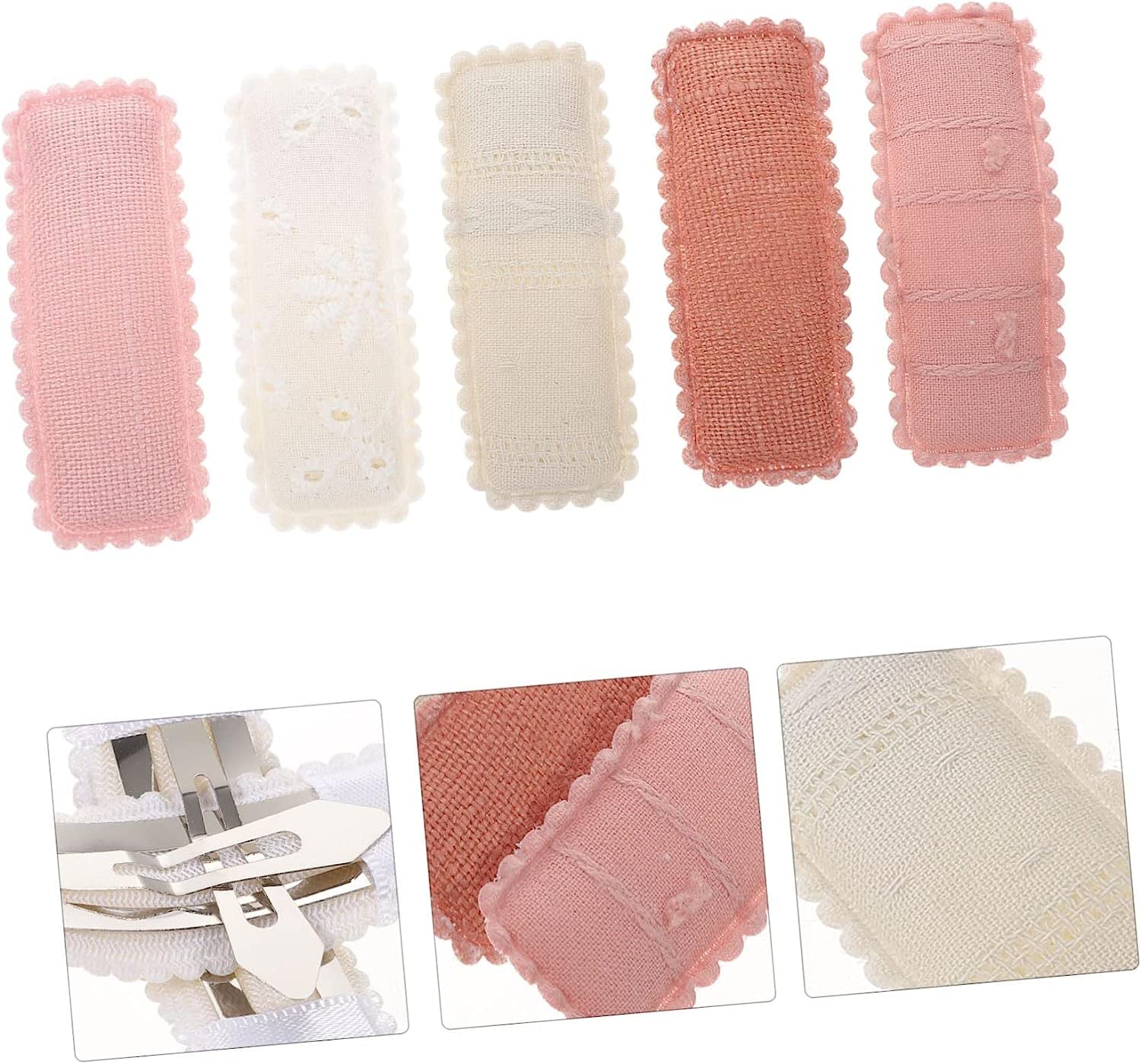 MIFANI 10 Pairs Hair Clips for Women - Alloy Snap Barrettes with Fabric Cover, Wedding Hair Accessories & Everyday Hairpins for Bridal, Party, Office and Casual Styling