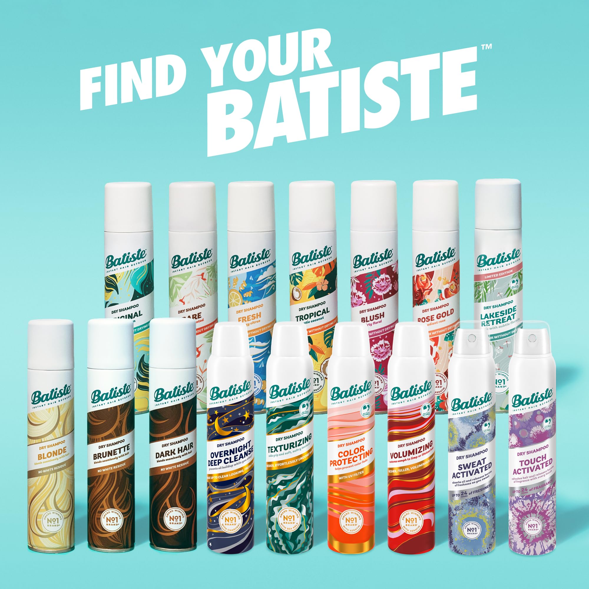 Batiste Dry Shampoo - Lakeside Retreat Scent (Limited Edition) | Oil Absorbing Waterless Shampoo for Fresh Hair Between Washes | 3.81 oz Travel Size | Perfect for Gym, Travel & Quick Hair Refresh