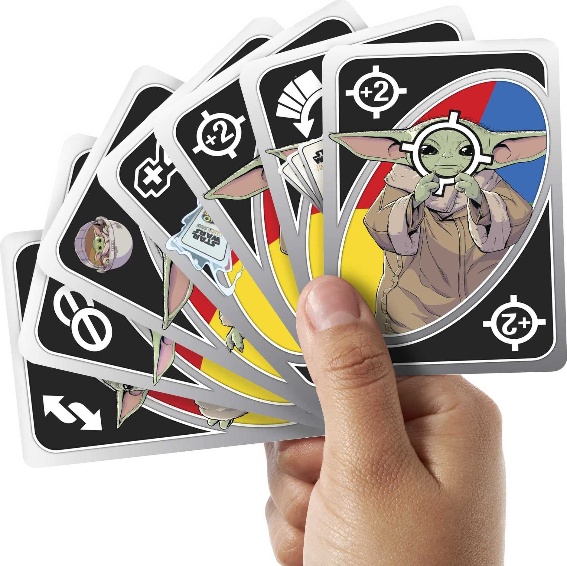 Mattel Games UNO The Mandalorian All Wild Grogu Card Game for Kids & Adults - Star Wars Themed Deck with Grogu Images & Special Rules, 2-10 Players - Fun Family Game Night & Party Entertainment
