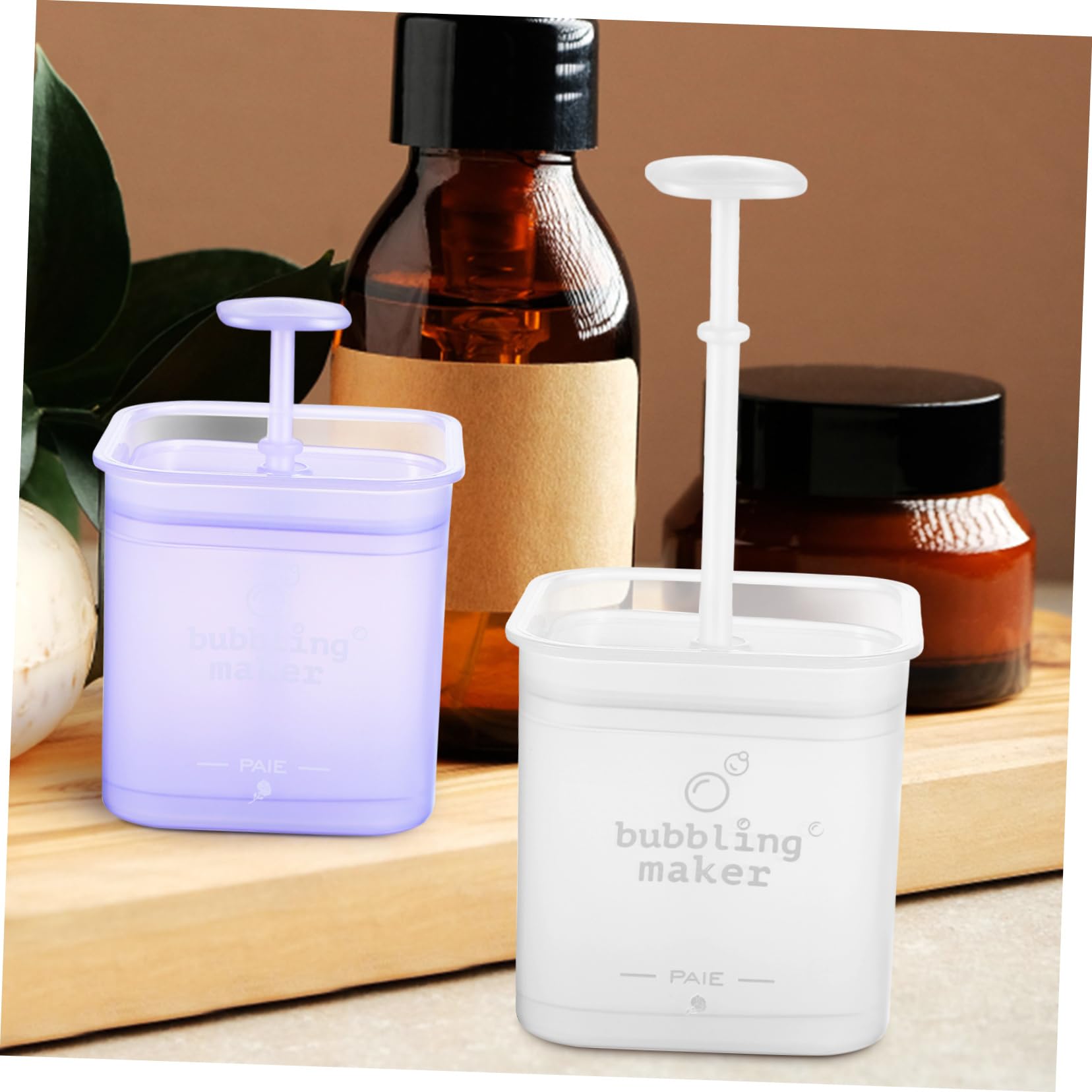 FOMIYES 2 Pack Foam Cup Dispenser Bottle - Foaming Pump for Shampoo, Face Wash & Skincare | Marshmallow Foam Maker for Bath, Shower & Hair Care Routine