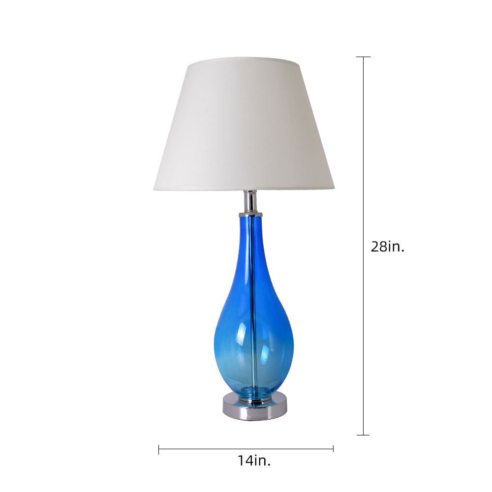 Tulip Ombre Droplet Glass Table Lamp Set of 2 - 28 Inch Modern Home Decor for Living Room, Bedroom & Office Lighting