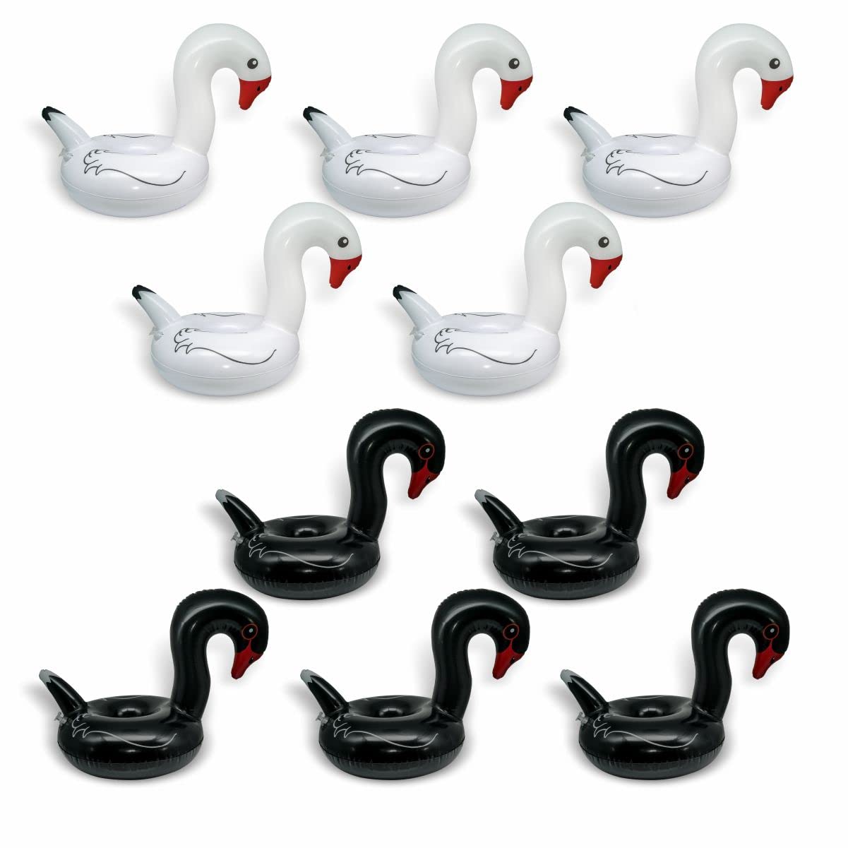 **KLESUN Inflatable Floating Swan Drink Holder - 10 Pack Pool Float Coasters for Drinks - Fun Pool Party Accessories for Kids & Adults - Perfect for Swimming Pools, Beach Parties & Summer Gatherings**